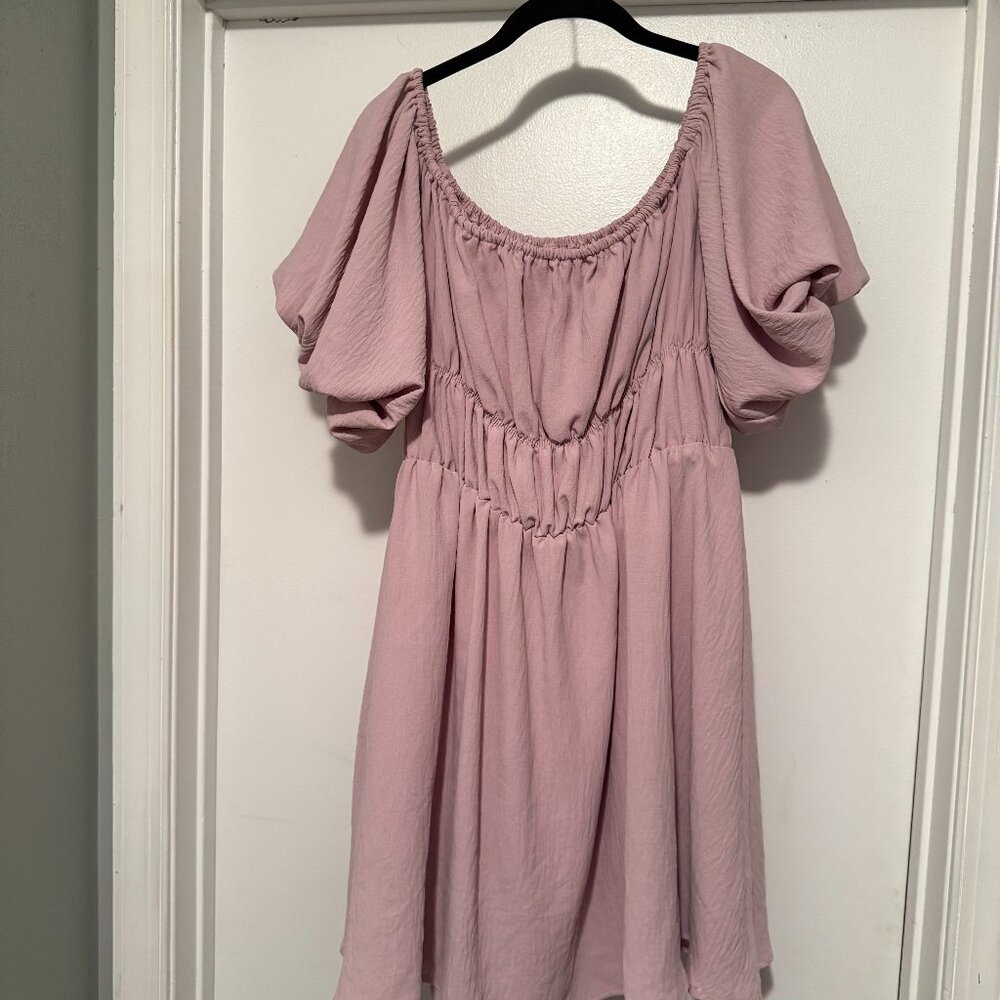 Pink Off The Shoulder Dress